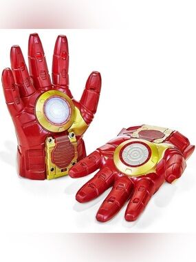 Marvel Iron Man Repulsor Gloves Red Gold Armor Gauntlets Kids Pair